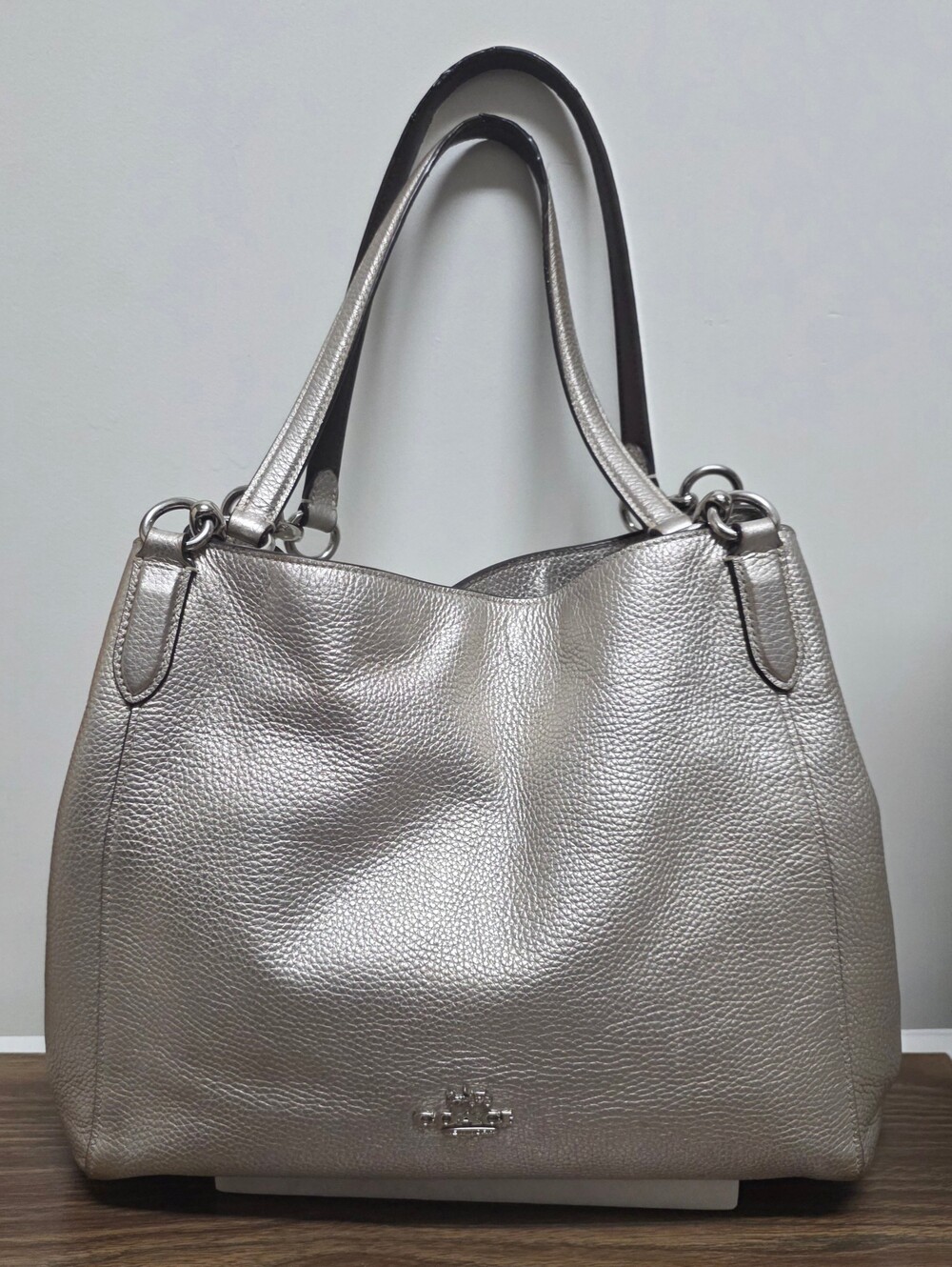 Coach F80271 Hallie Metallic Leather Shoulder Bag - Picture 5 of 15